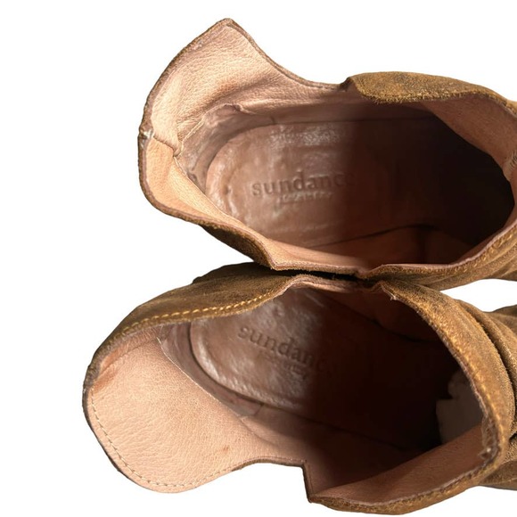 SUNDANCE SLOUCHY VINTAGE STYLE ANKLE BOOTS BOHO GOLD BRONZE WOMEN SIZE 7.5-8 - Picture 7 of 10